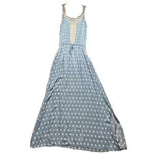 Skemo Dress M Blue‎ Sleeveless Pineapple Maxi Casual Beach Summer Vacation Long